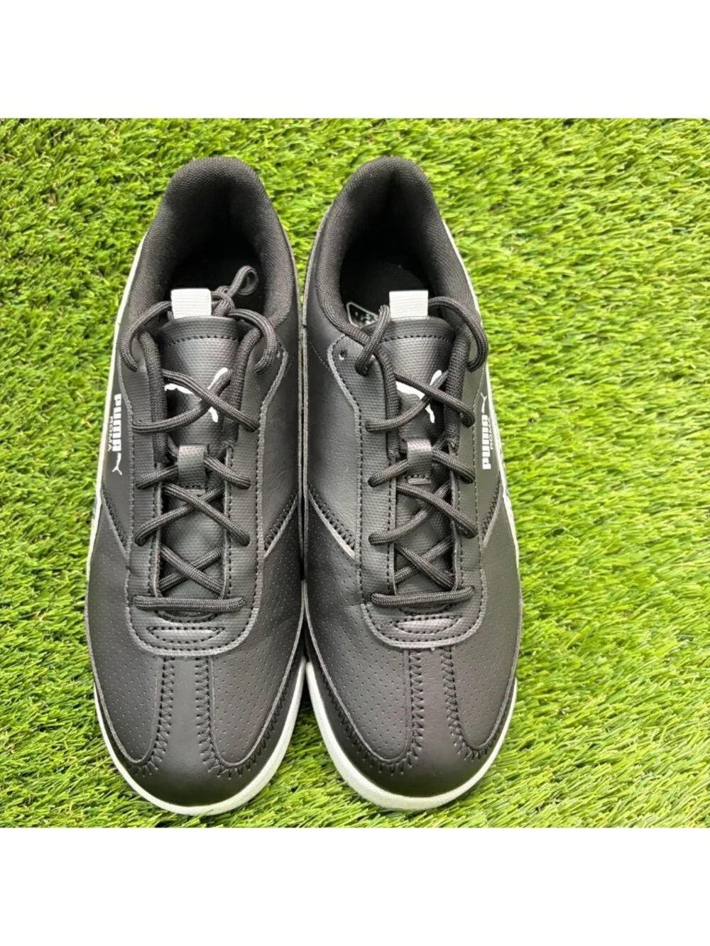 Puma BMW Motorsport Roma Via Mens Size 7.5 Black Athletic Leather Shoes Sneakers